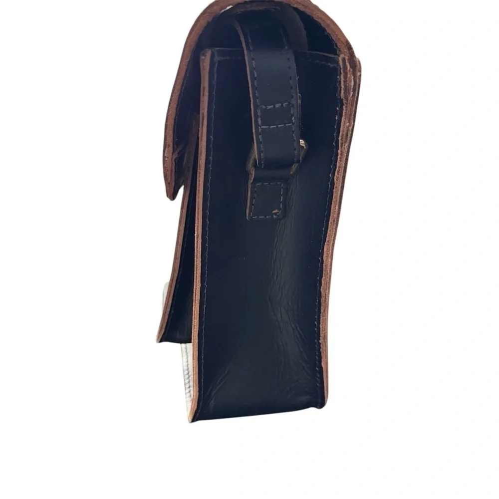 Mark and Graham Navy Leather Messenger Bag Work Travel Crossbody